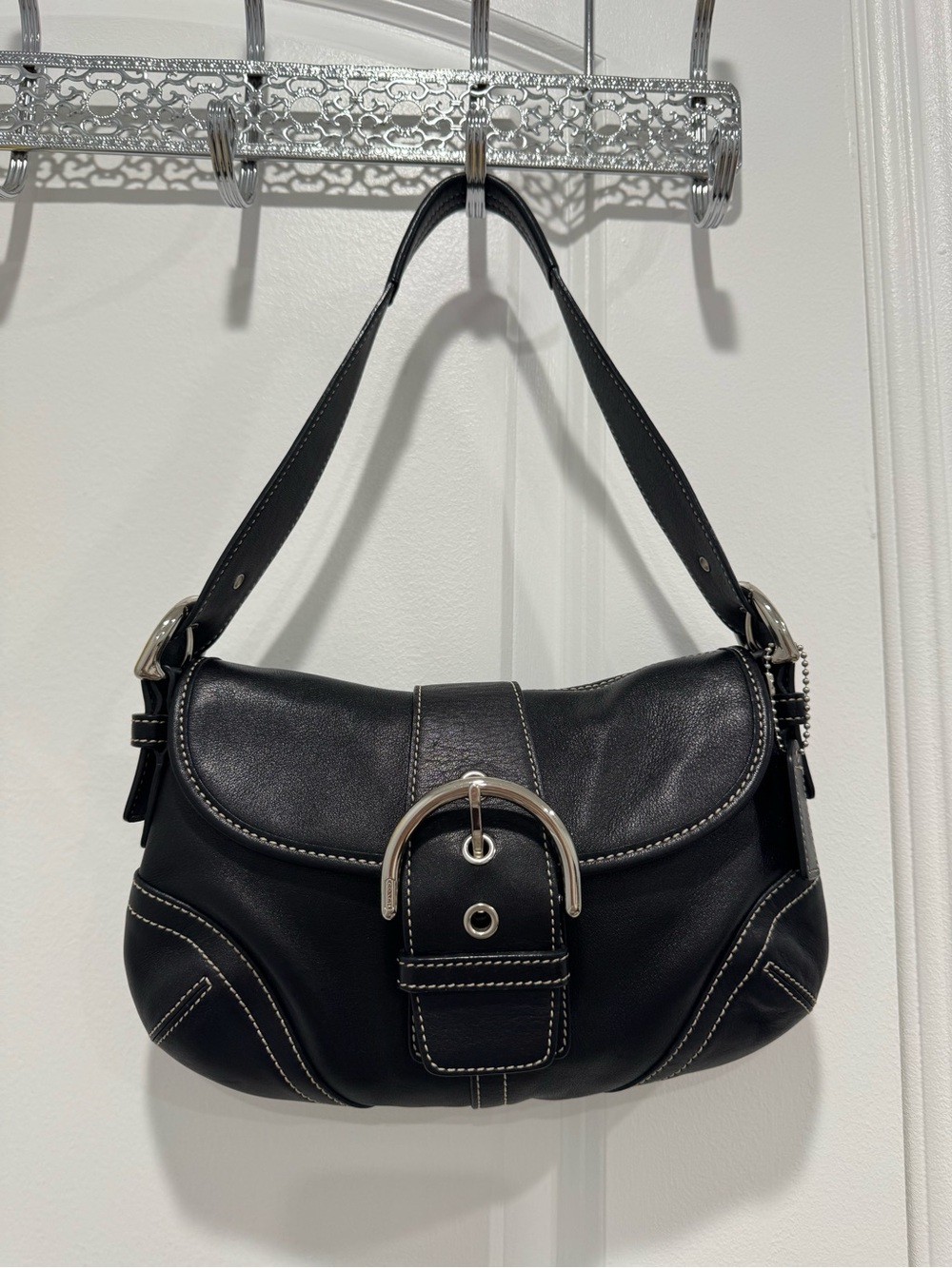 Coach Soho Black Leather Buckle Flap Shoulder Bag (Style No. 9247) – Y2K Vintage